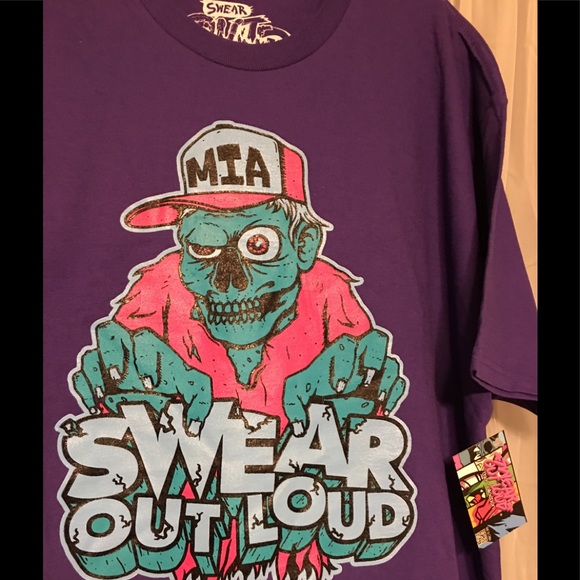 Purple Zombie Tee Shirt/ Swear Out Loud Apparel - Picture 3 of 7